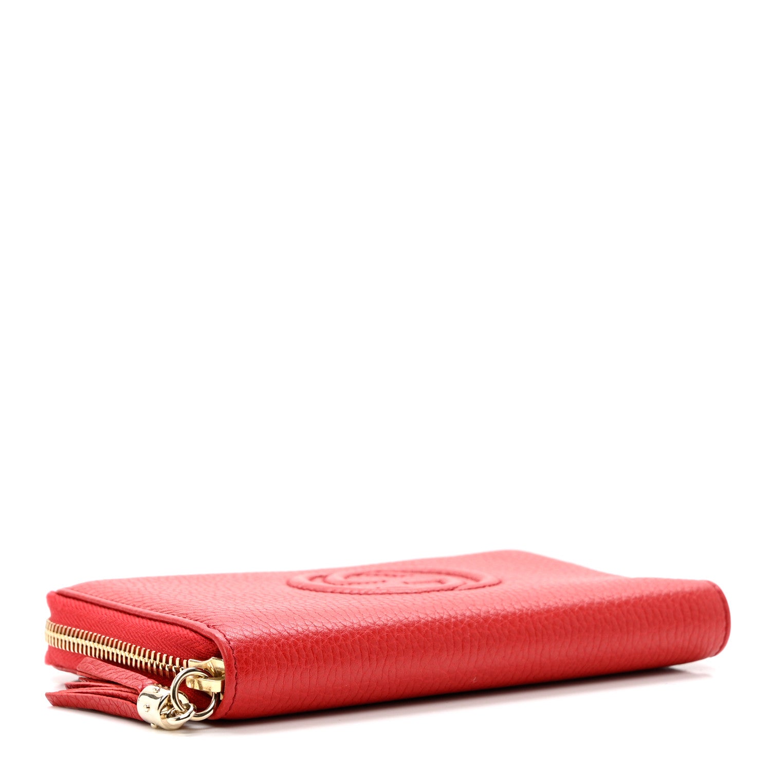 Gucci Pebbled Calfskin Medium Soho Zip Around Wallet Red 4 of 6