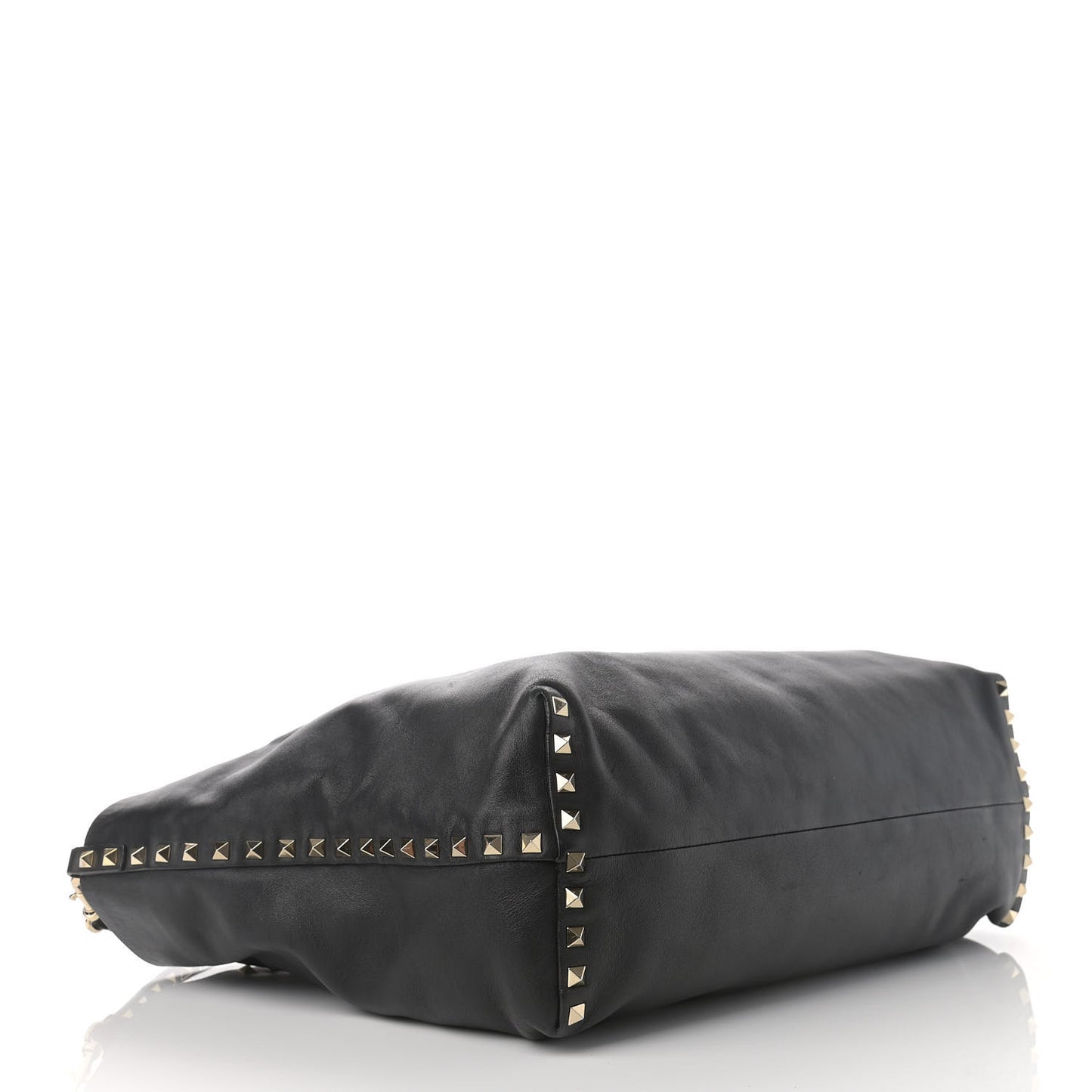Vitello Rockstud Crossbody Tote Black