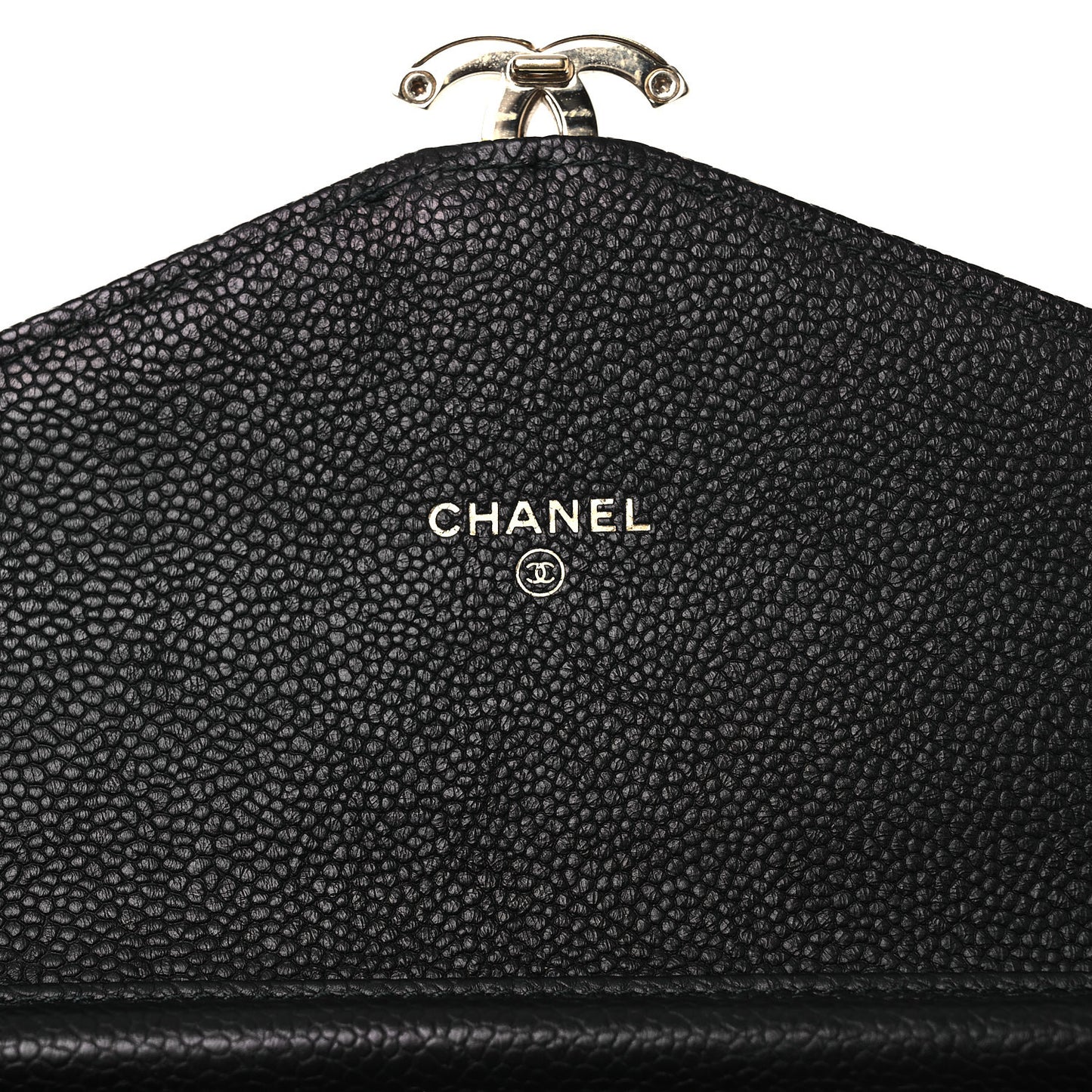 Grained Calfskin Quilted Cuba Wallet On Chain WOC Black