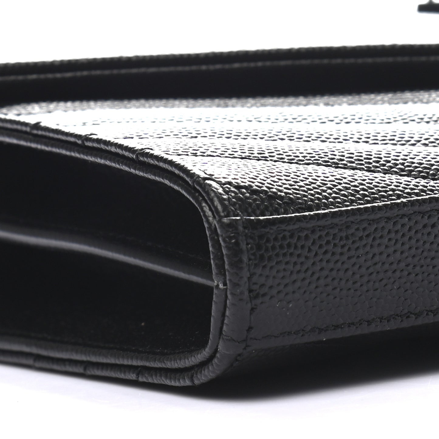 Grain De Poudre Matelasse Chevron Monogram Chain Wallet Black