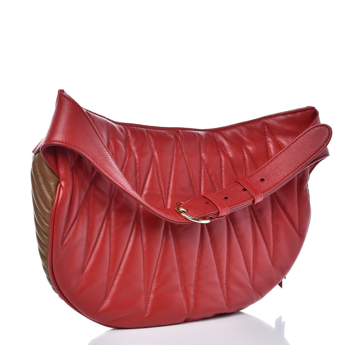 Nappa Matelasse Belt Bag Fuoco Cannella