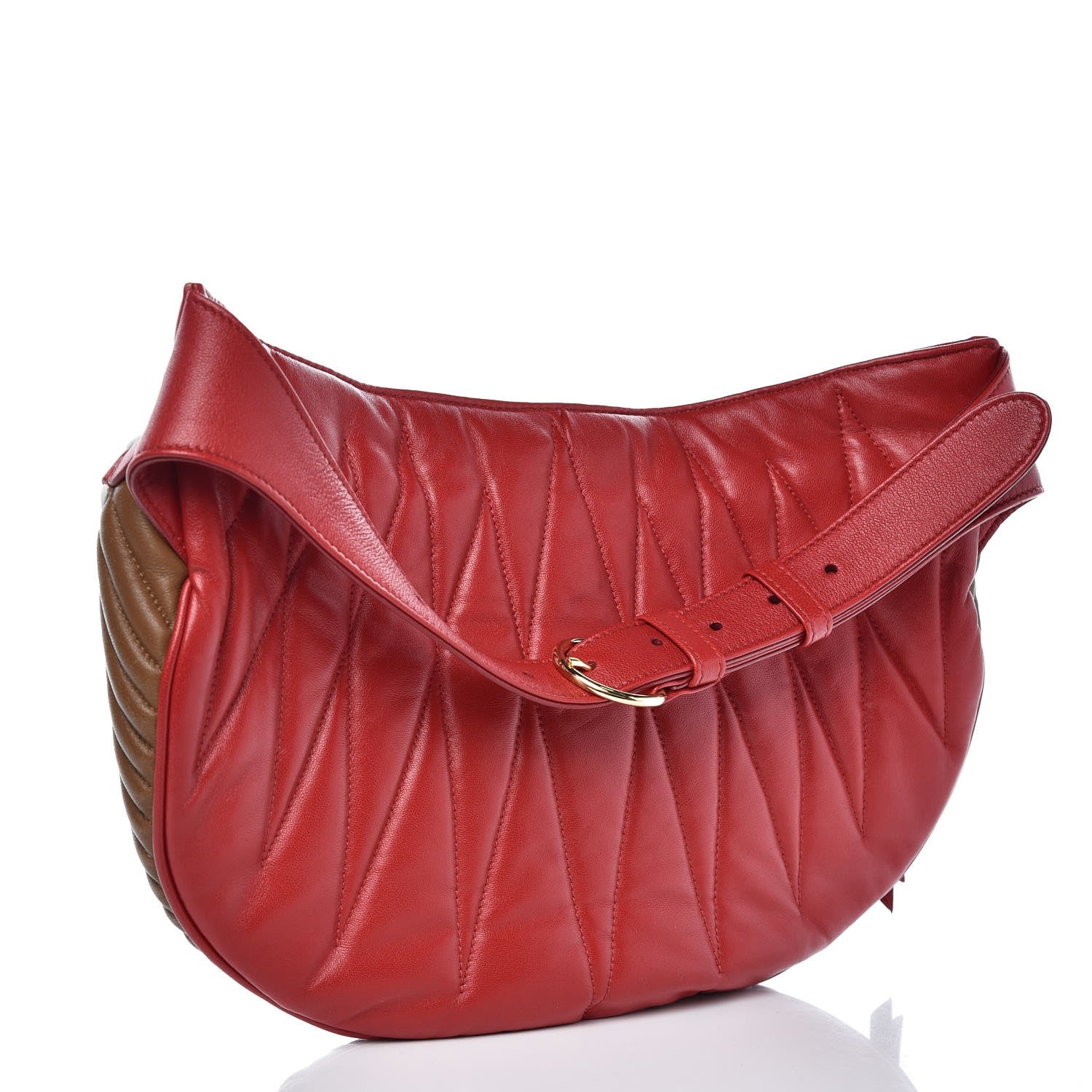 Miu Miu Nappa Matelasse Belt Bag Fuoco Cannella 3 of 7