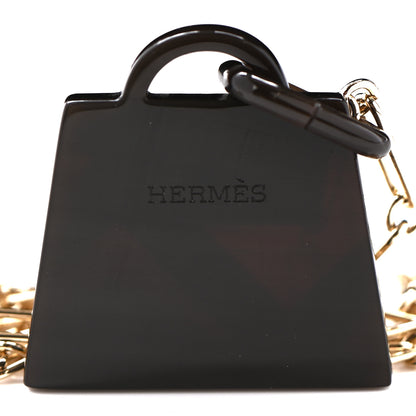 Hermes Permabrass Buffalo Horn Large Amulette Kelly Pendant Necklace 4 of 8