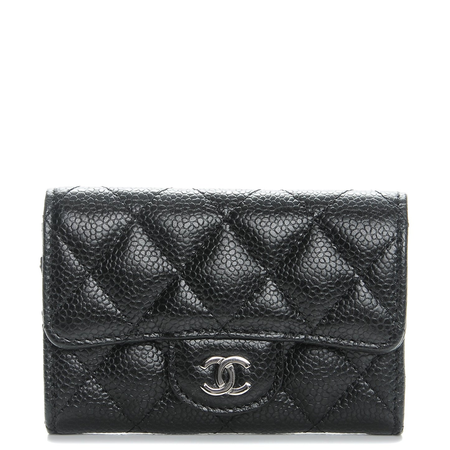 Caviar Quilted Coin Purse Black