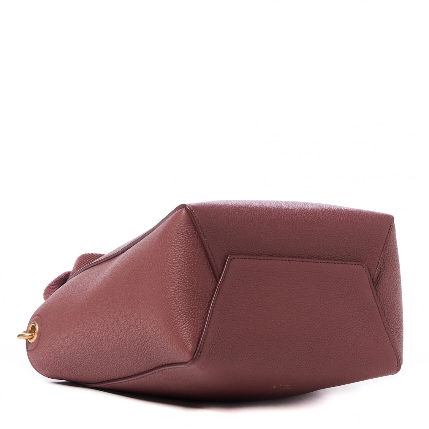 Soft Grained Calfskin Small Sangle Bucket Bag Burgundy
