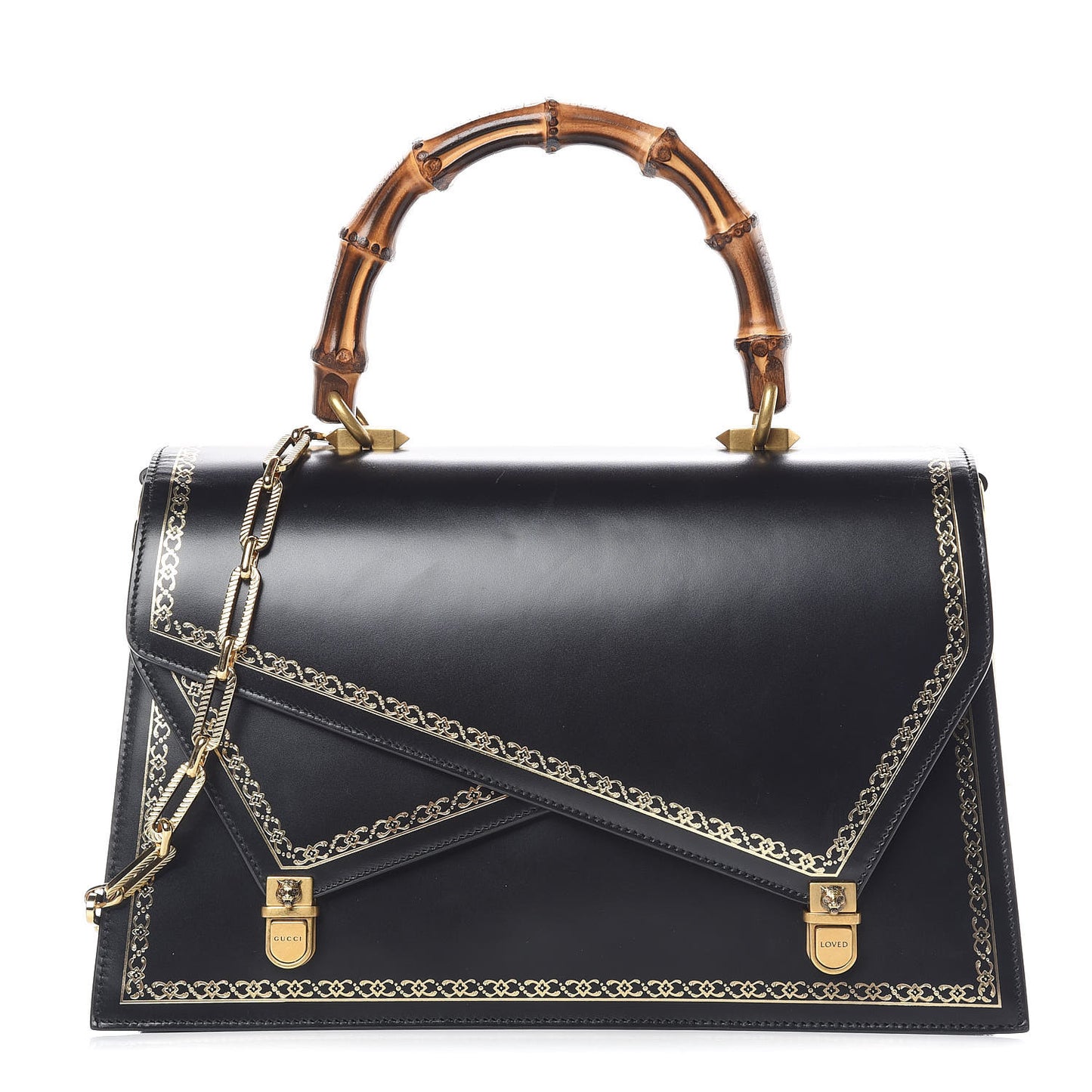 Smooth Calfskin Medium Ottilia Top Handle Bag Black