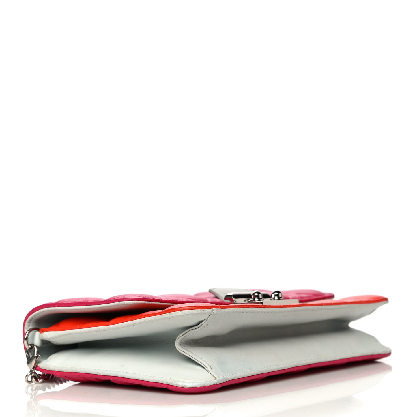 Lambskin Cannage Miss Dior Promenade Pouch Pink Red