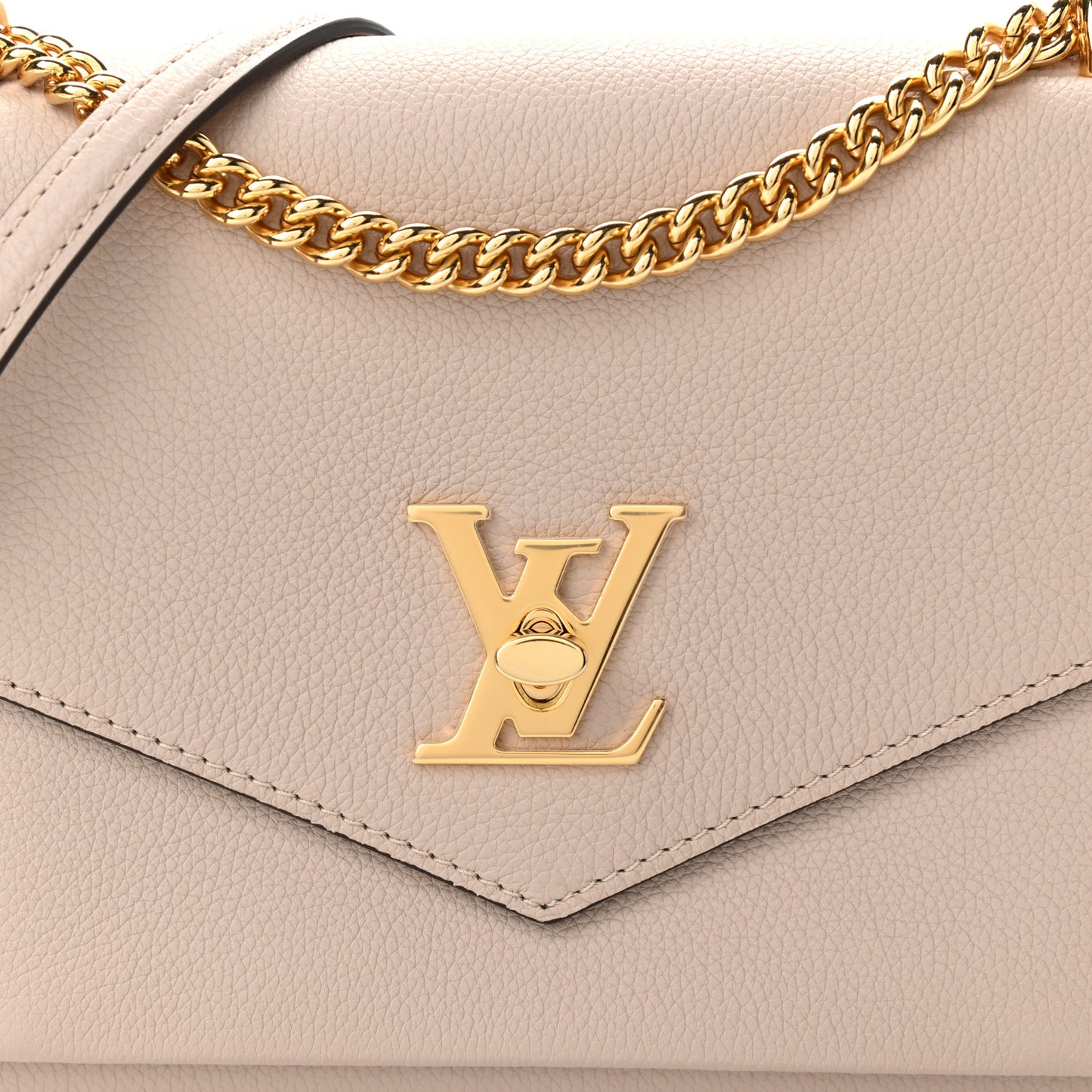 Soft Calfskin Mylockme Chain Bag BB Greige