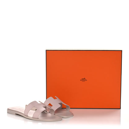 Hermes Box Calfskin Oran Sandals 36.5 Rose Pale 9 of 9