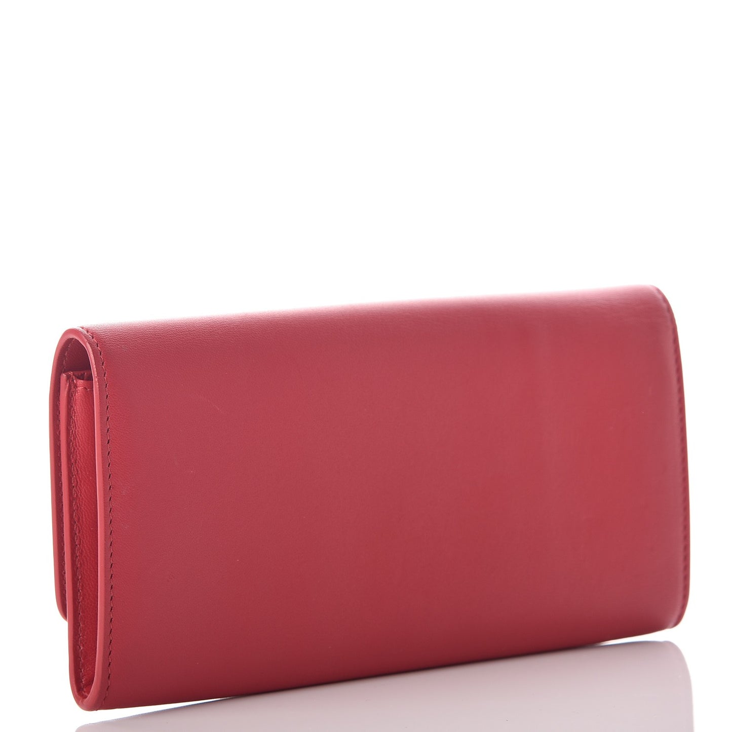 Smooth Calfskin Large Flap Wallet Red