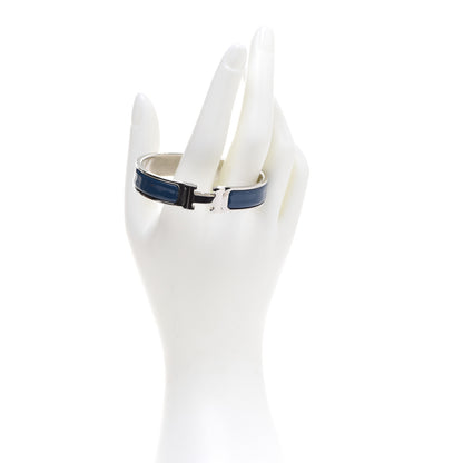 Hermes Narrow Enamel Clic Clac H Bracelet PM Bleu De Genes 2 of 6