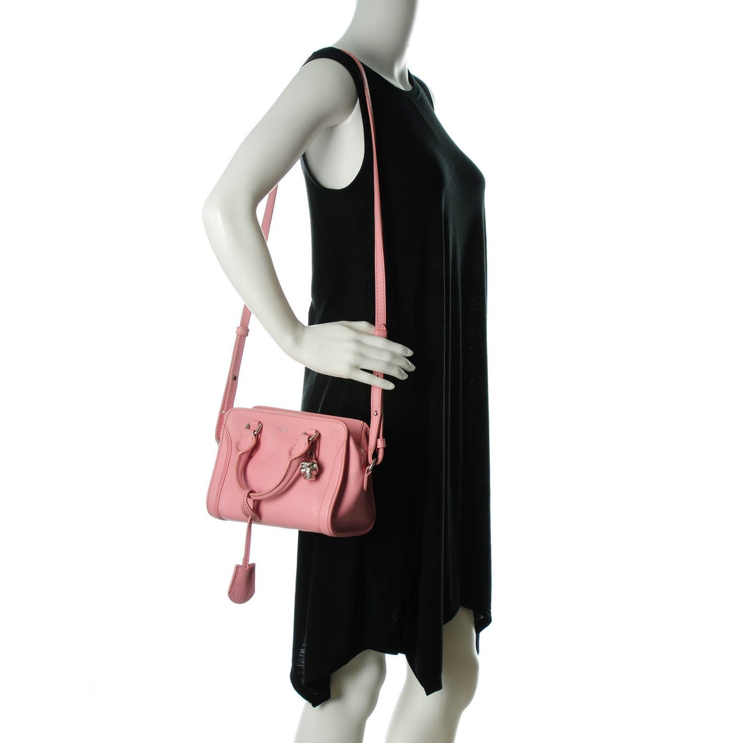 Pebbled Calfskin Mini Padlock Geisha Pink