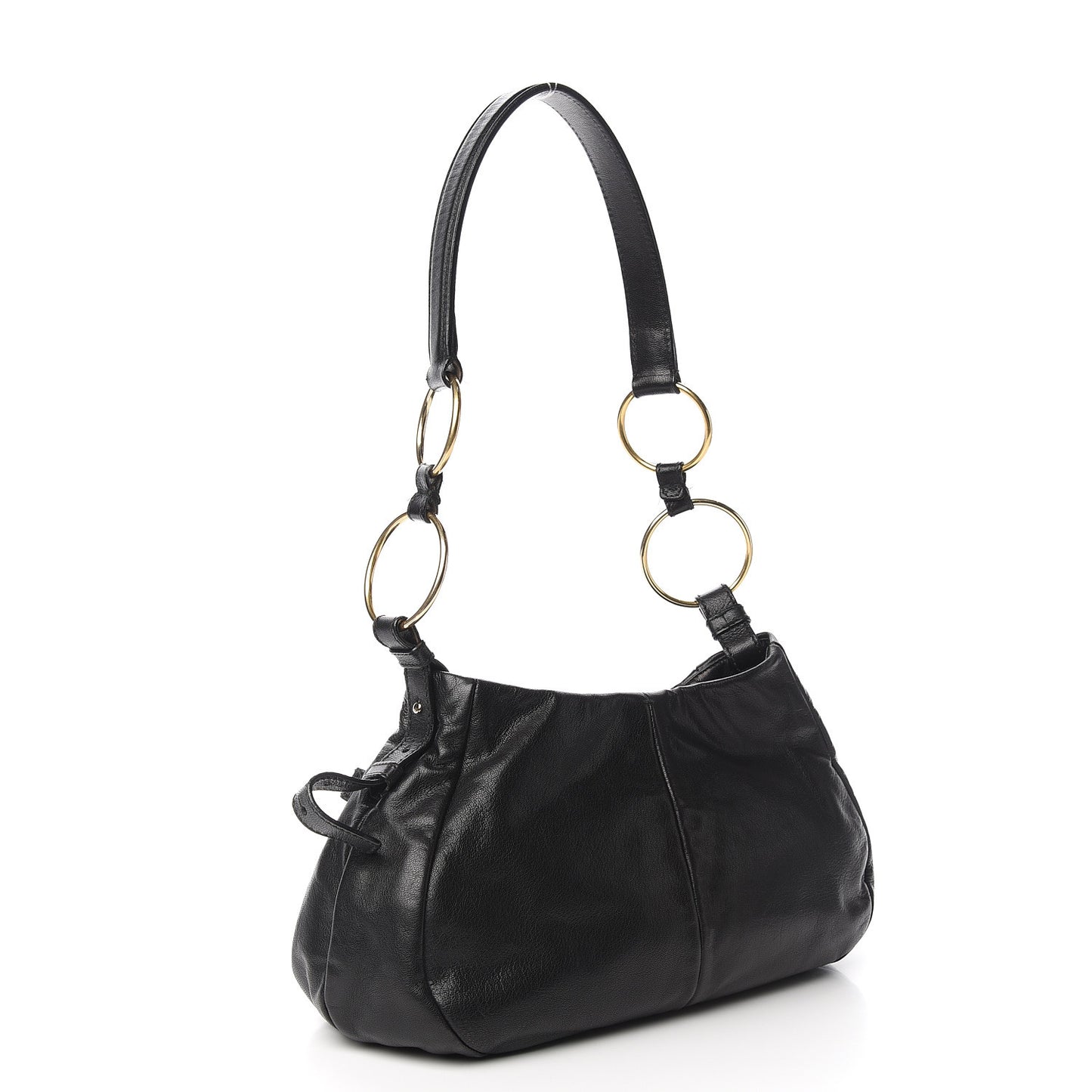 Calfskin Saharienne Shoulder Bag Black
