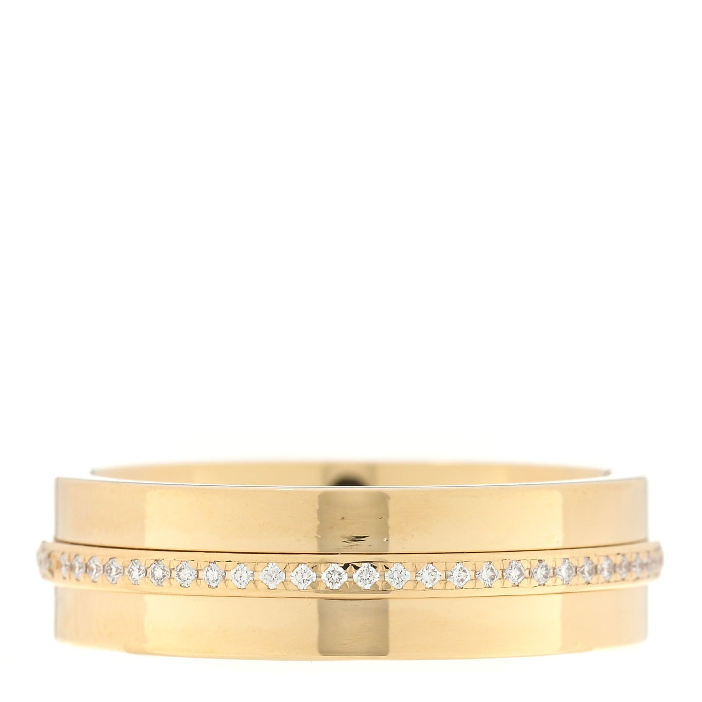 18K Yellow Gold Diamond Wide T Two Ring 52 6