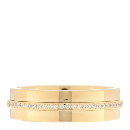 Tiffany 18K Yellow Gold Diamond Wide T Two Ring 52 6 3 of 4