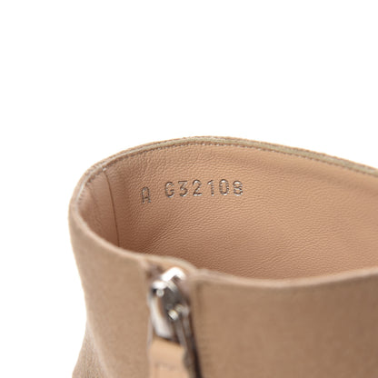 Chanel Wool Felt CC Cap Toe Short Boots 37 Beige Black 8 of 9