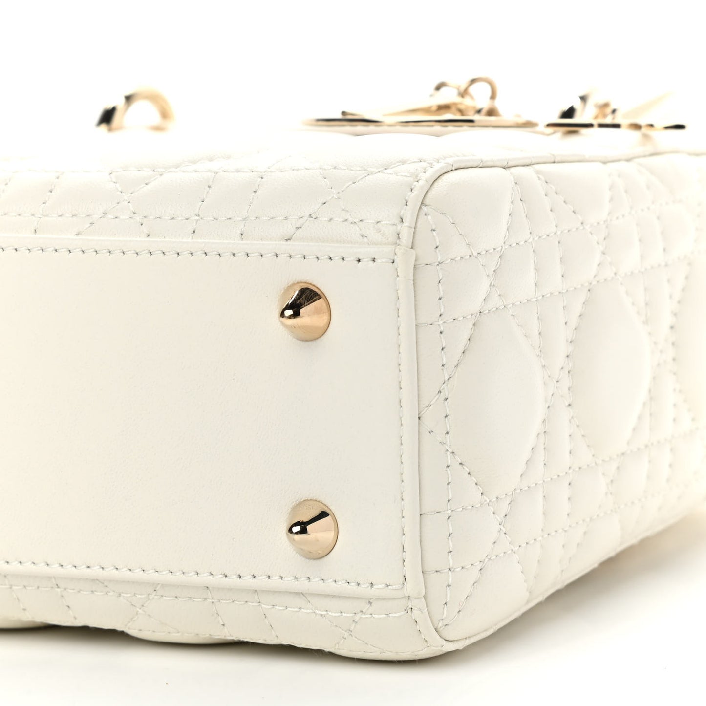 Lambskin Cannage Small My ABCDior Lady Dior White