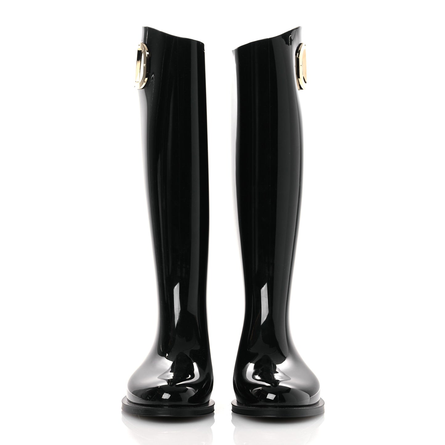 Rubber Vlogo Knee High Rain Boots 39 Black