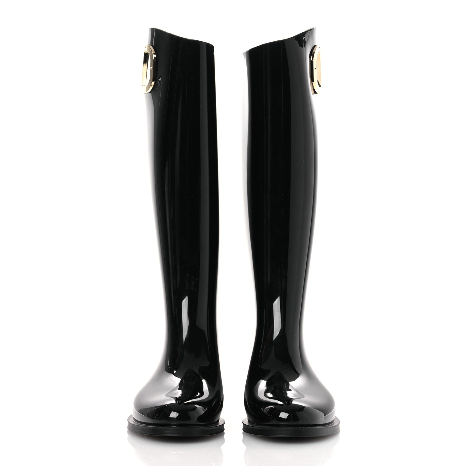 Valentino Garavani Rubber Vlogo Knee High Rain Boots 39 Black 3 of 11