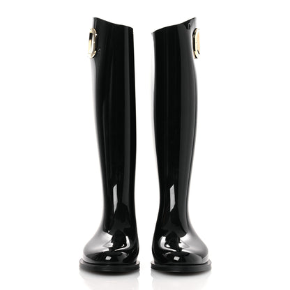 Valentino Garavani Rubber Vlogo Knee High Rain Boots 39 Black 3 of 11