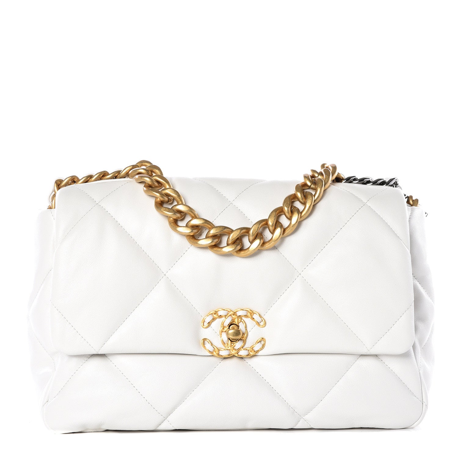 Chanel Lambskin Quilted Large 19 Flap Light White 1 of 12