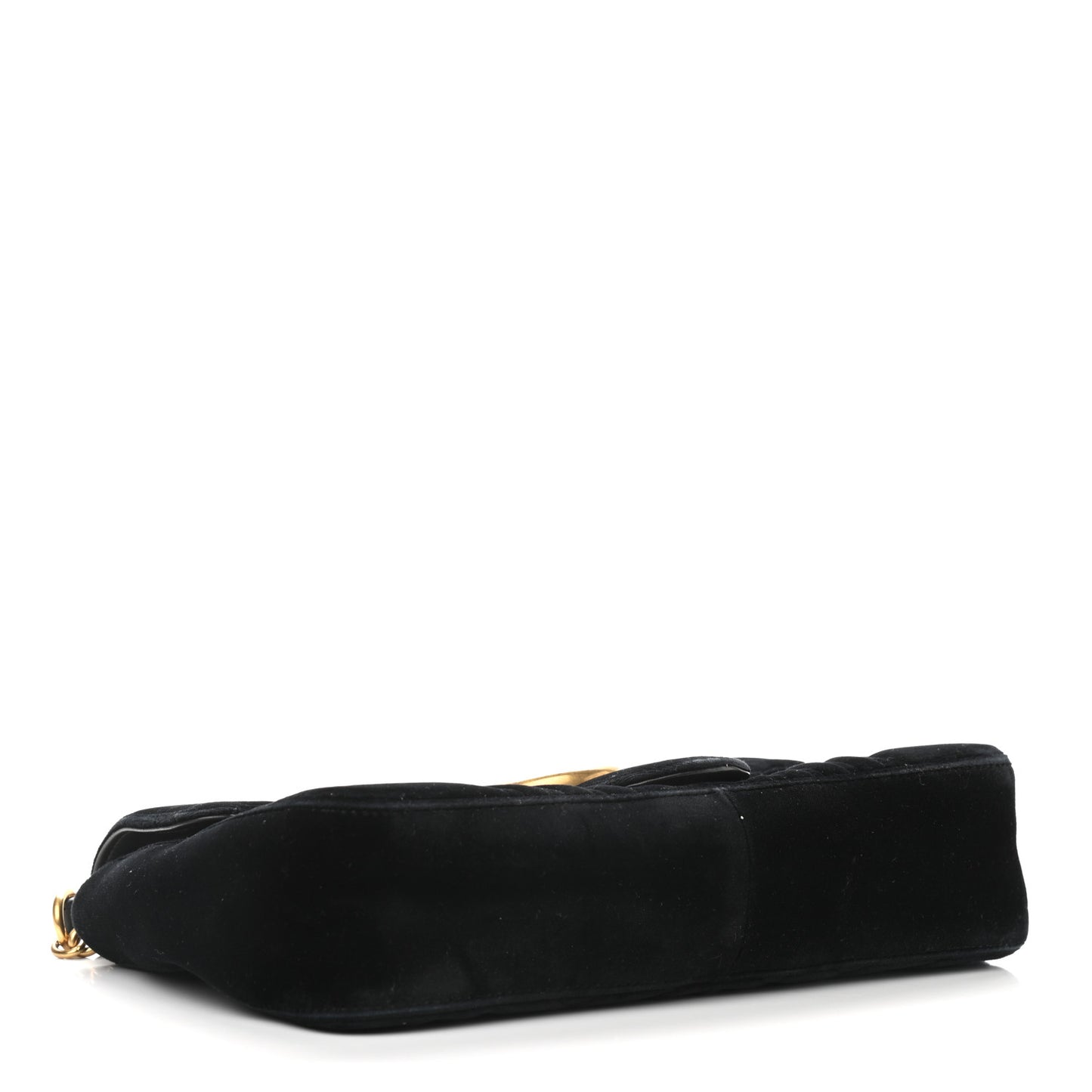 Velvet Matelasse Medium GG Marmont Shoulder Bag Black
