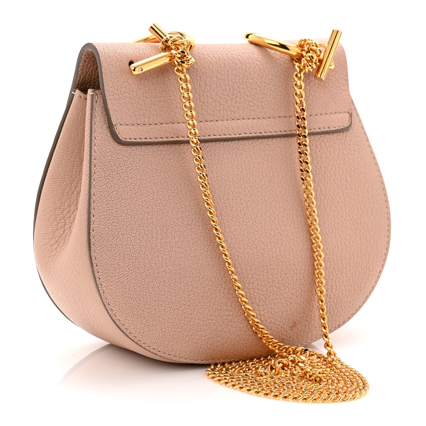Grained Lambskin Mini Drew Shoulder Bag Cement Pink
