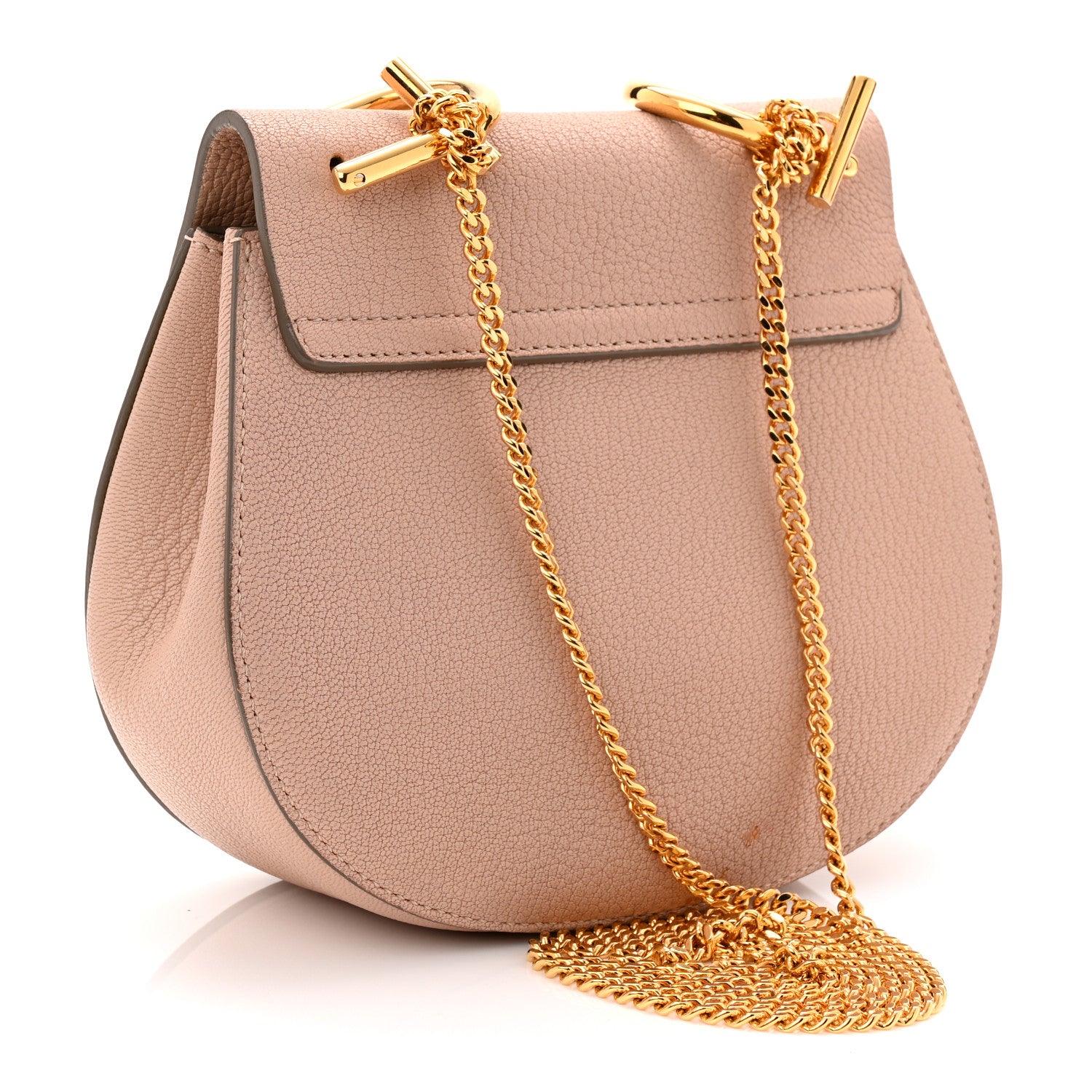 Chloe Grained Lambskin Mini Drew Shoulder Bag Cement Pink 3 of 11