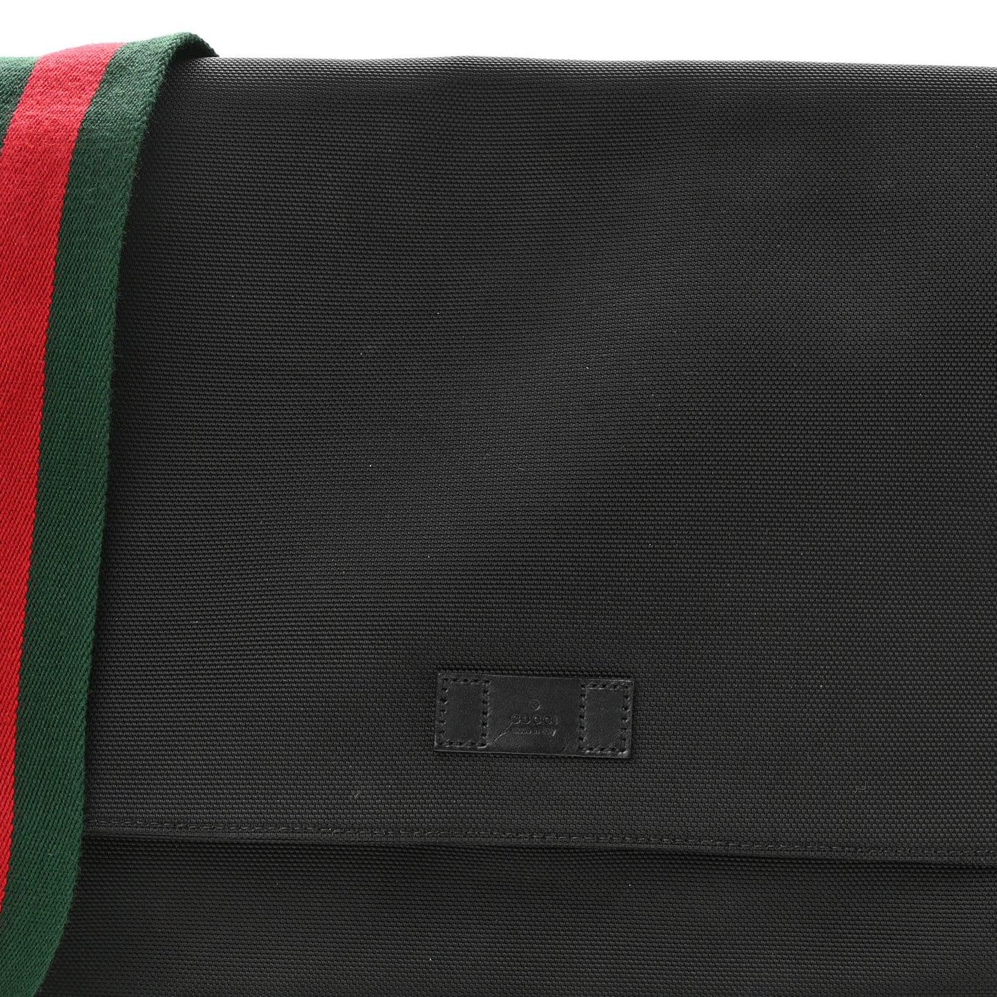 Techno Canvas Web Large Flap Messenger Bag Black