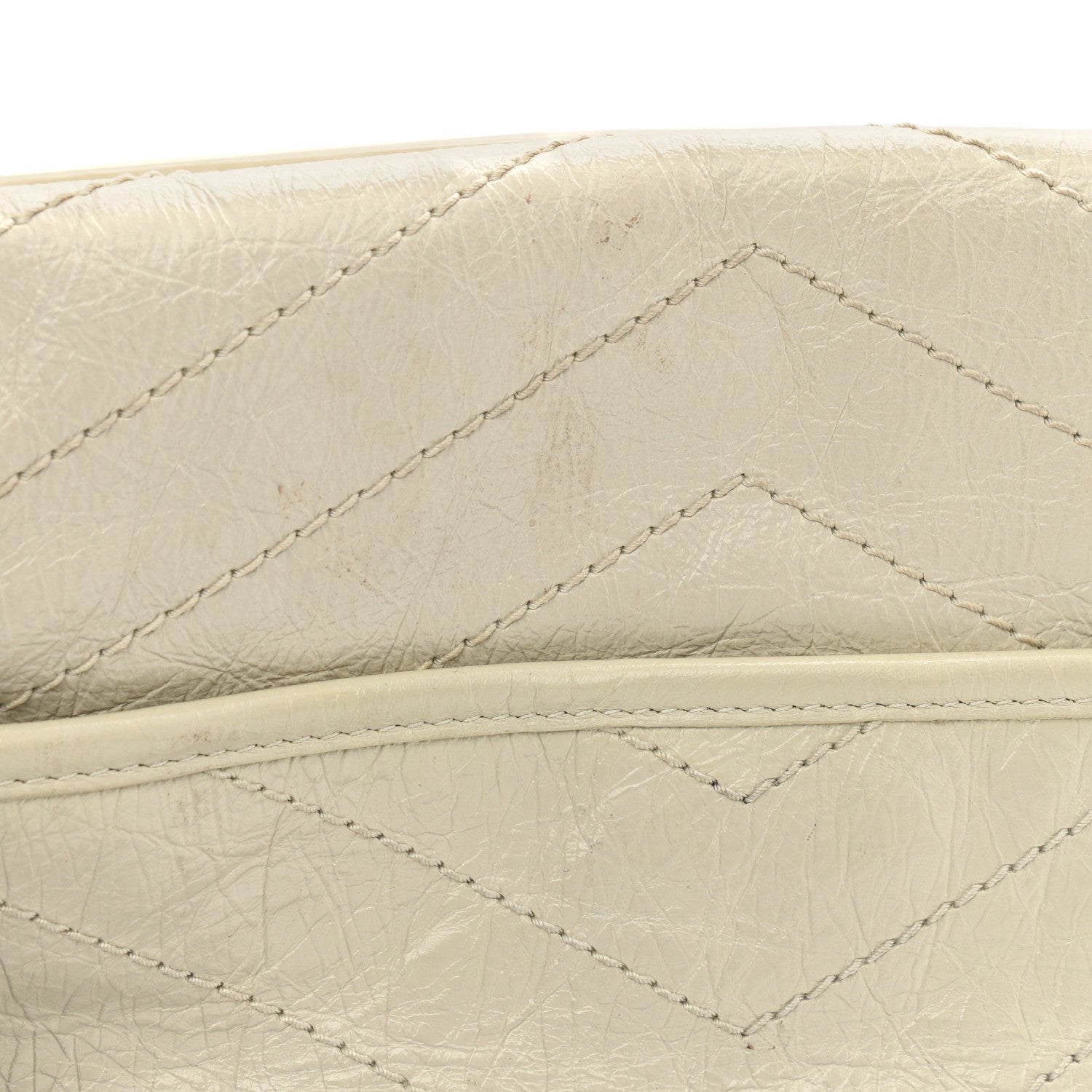 Saint Laurent Crinkled Calfskin Matelasse Monogram Medium Niki Chain Satchel Ivory 13 of 13