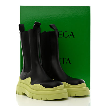 Bottega Veneta Calfskin The Tire Chelsea Boots 38 Black Seagrass 9 of 9