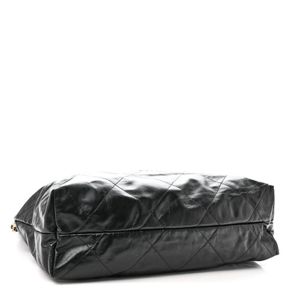 Chanel Shiny Calfskin Quilted Large Chanel 22 East West  Black 5 of 10