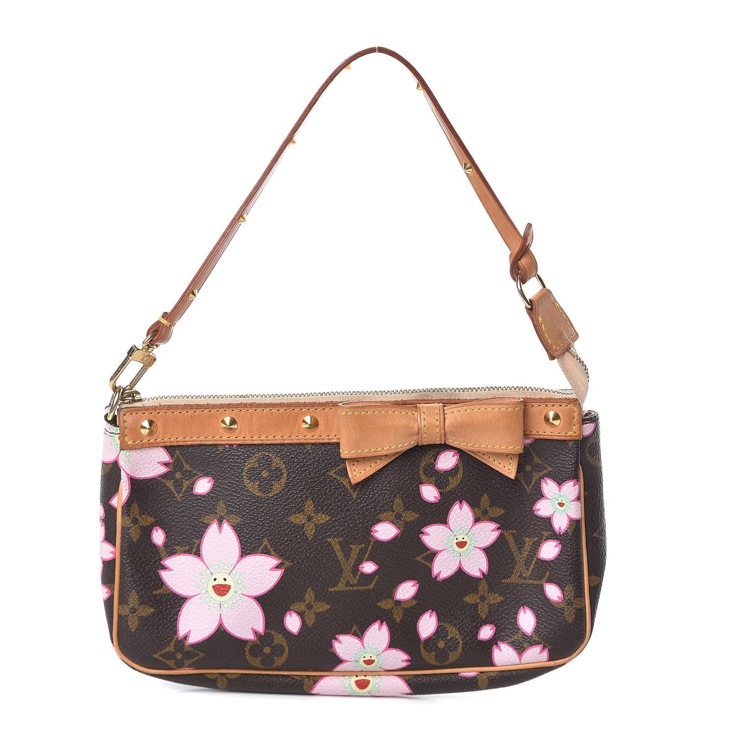 Monogram Cherry Blossom Pochette Accessories Brown