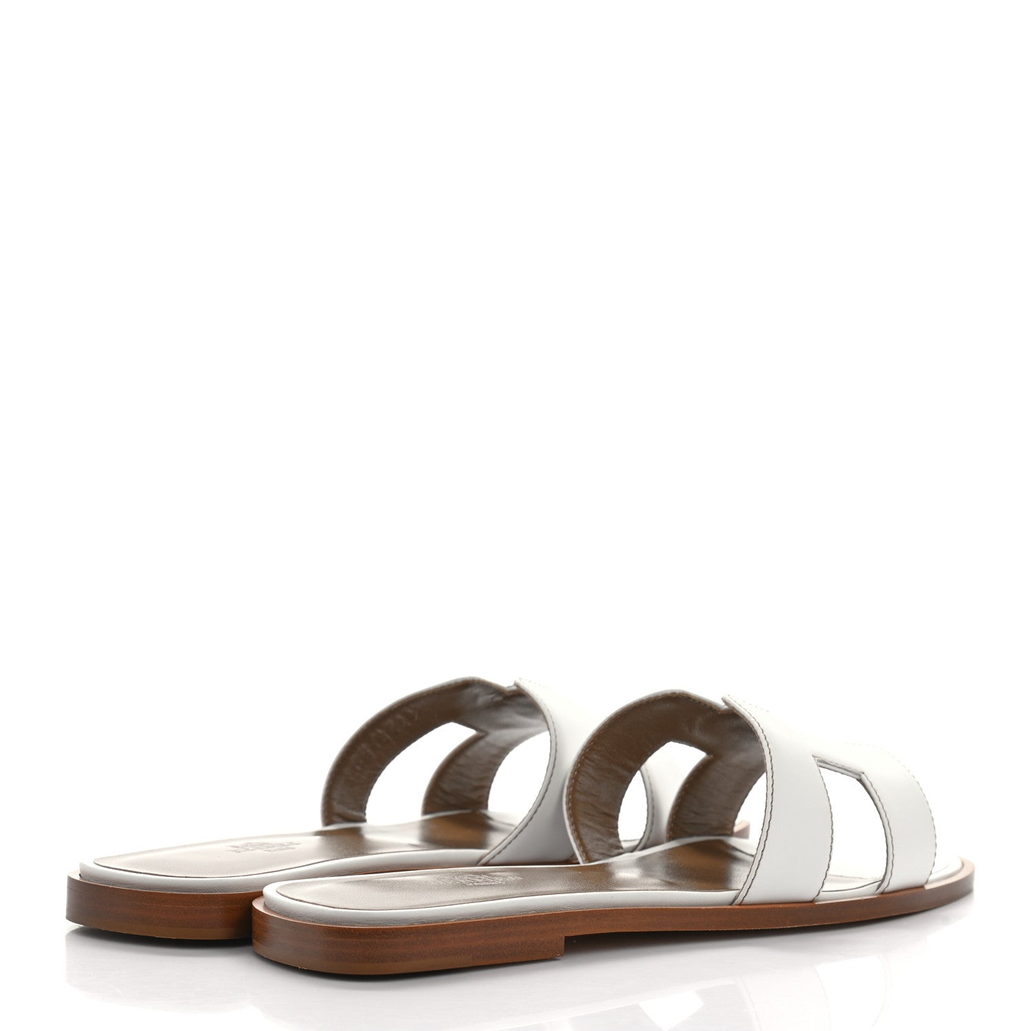Hermes Box Calfskin Oran Sandals 37.5 White 4 of 9