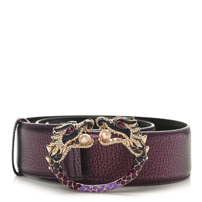 Gucci Metallic Calfskin Crystal Tom Ford Dragon Belt 85 34 Purple 1 of 7