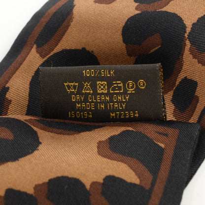 Louis Vuitton Silk Leopard Bandeau Scarf Marron 5 of 5
