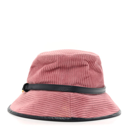 Gucci Lanzo Stretch Cord Azalea Calfskin Horsebit Bob Mulina Bucket Hat M Lipstick Rose Blue 6 of 9