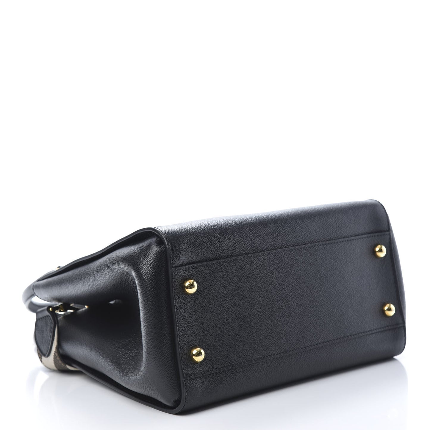 Soft Grain Calfskin Medium Buckle Tote Black