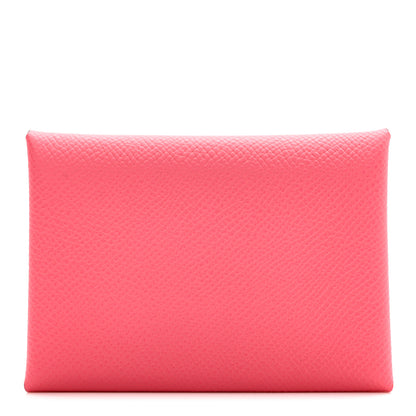 Hermes Epsom Calvi Duo Card Case Rose Azalee 1 of 8