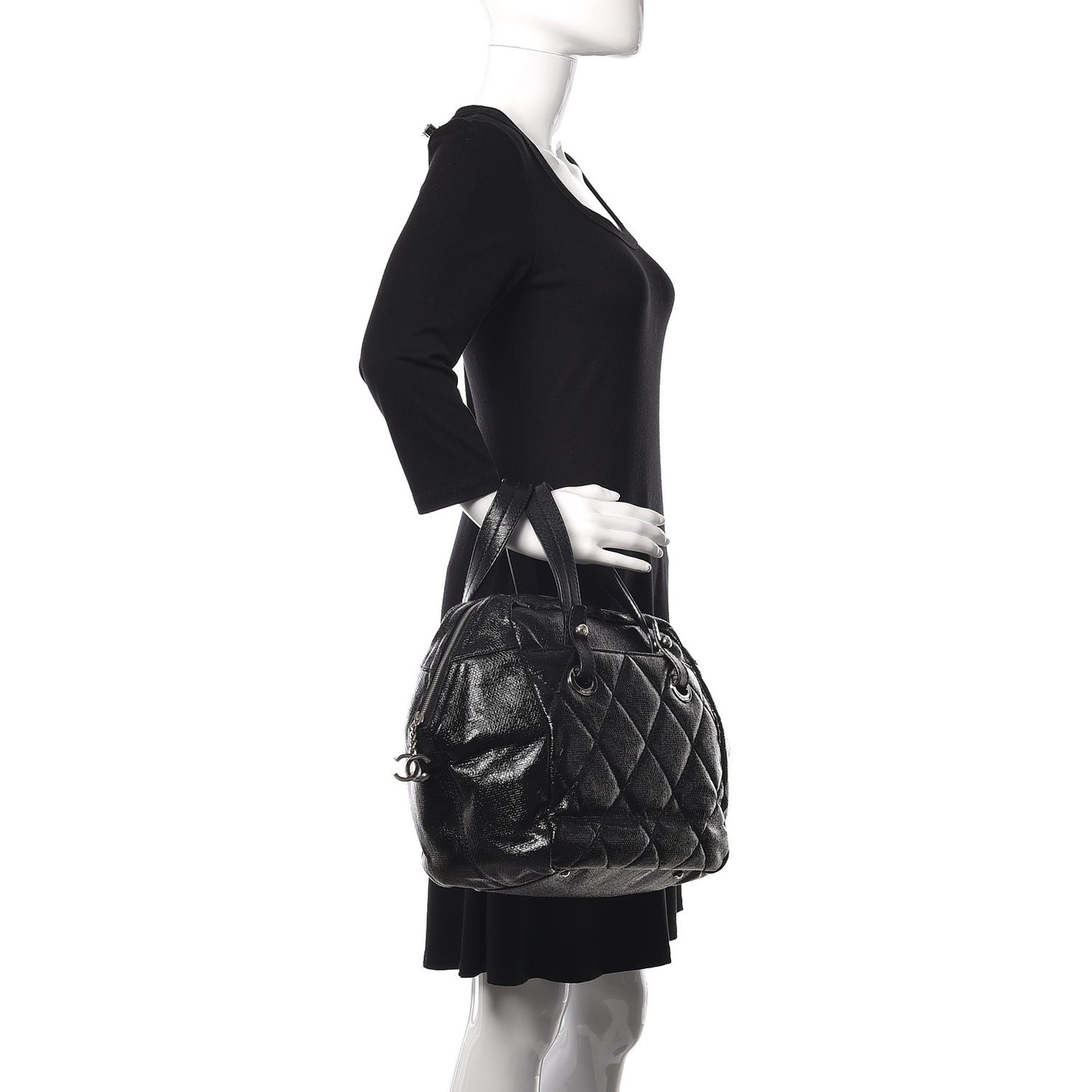 Coated Canvas Paris Biarritz Satchel Black