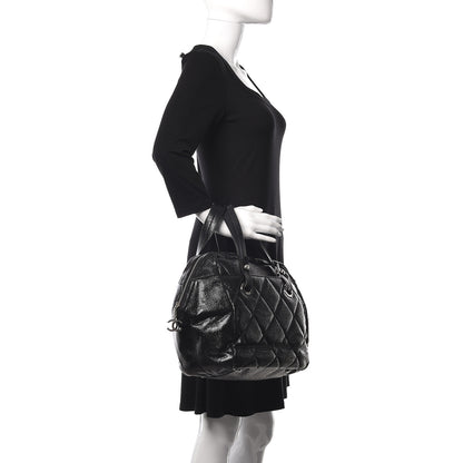 Chanel Coated Canvas Paris Biarritz Satchel Black 2 of 9