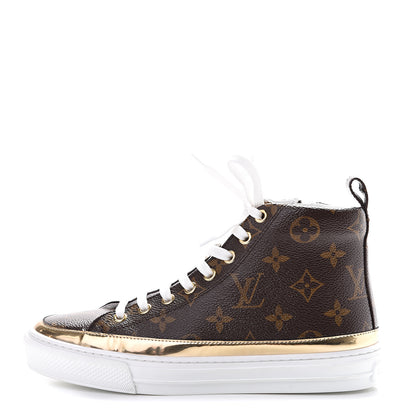 Louis Vuitton Patent Monogram Stellar Sneaker Boots 36 Gold 1 of 6