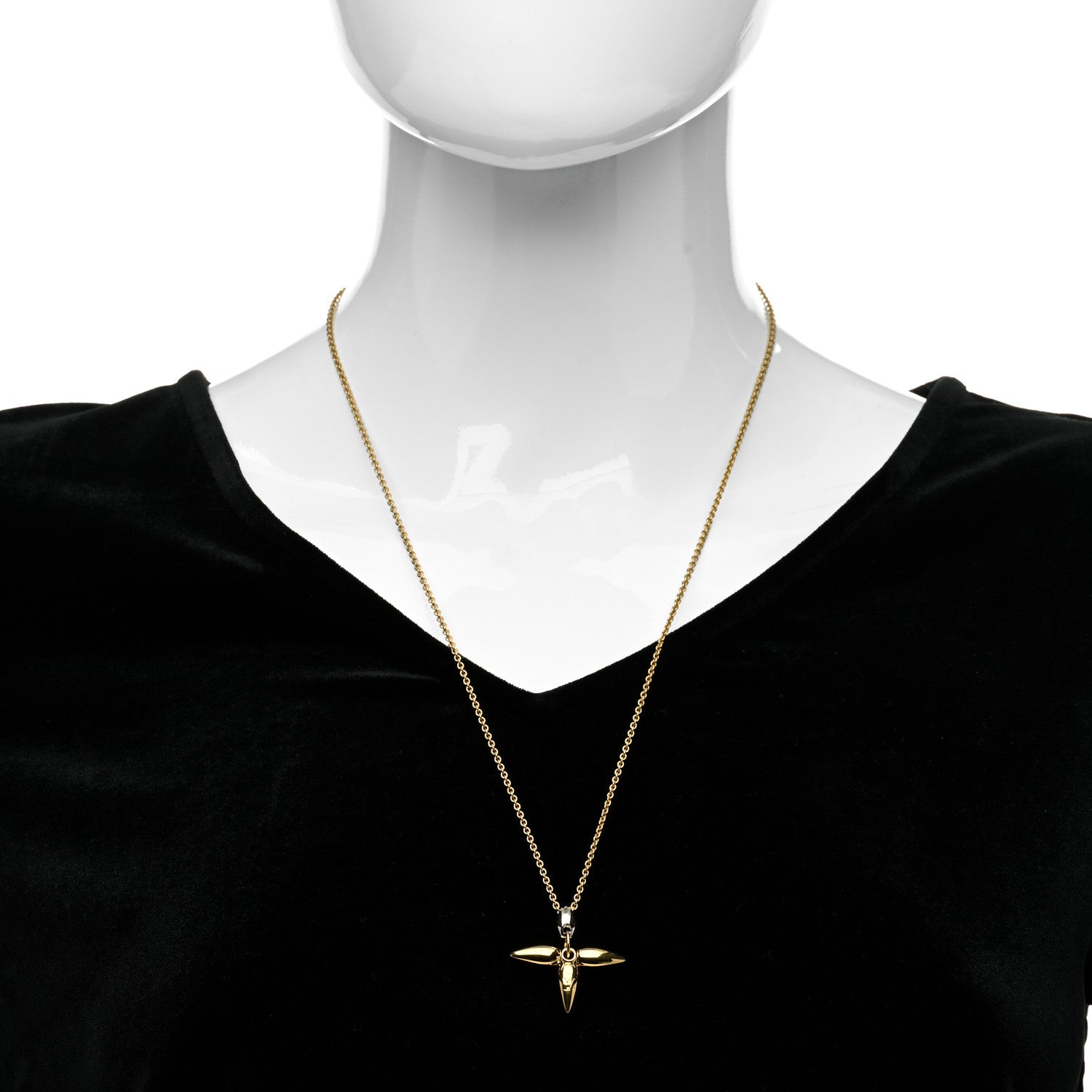 Louis Vuitton Louisette Necklace Silver Gold 2 of 5