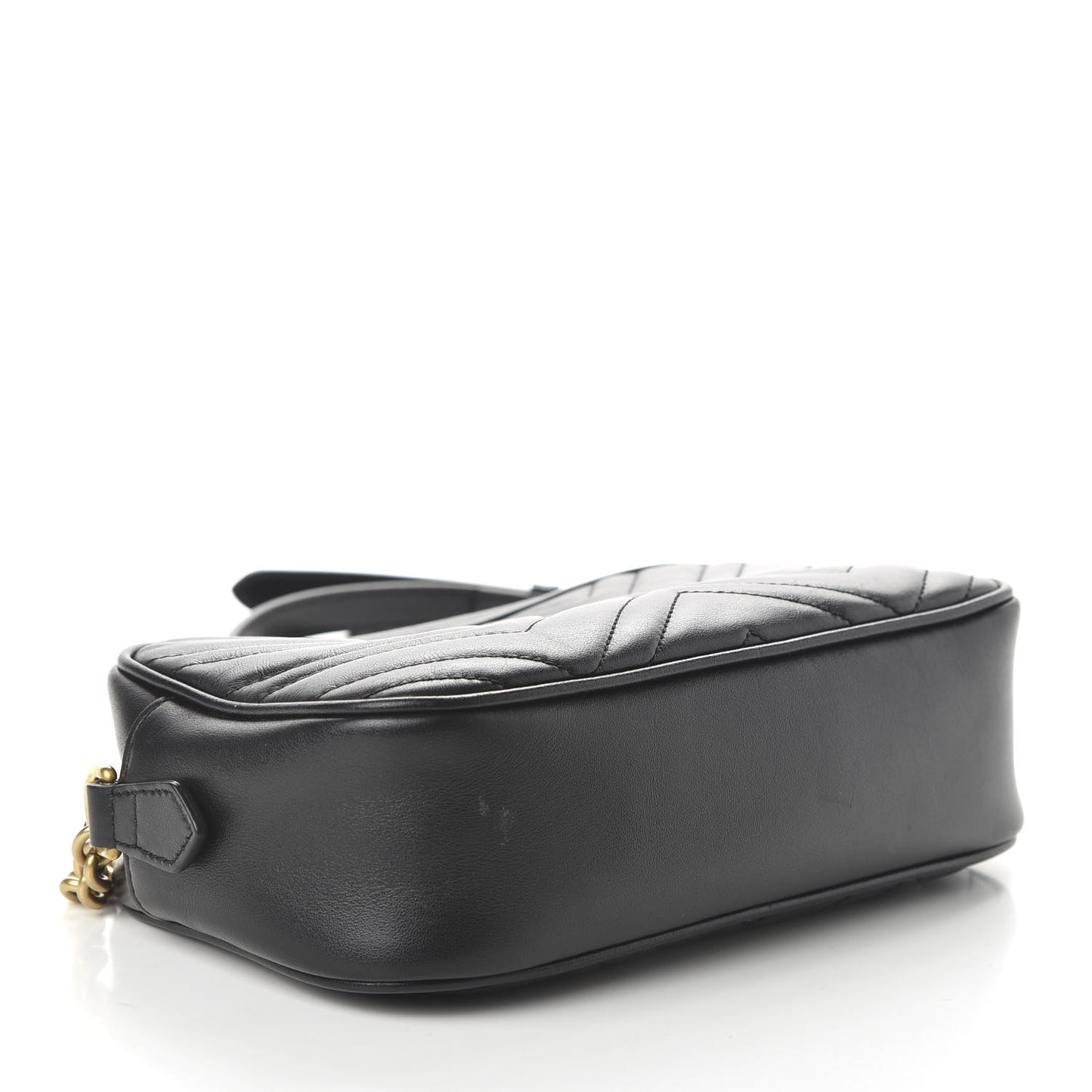 Calfskin Matelasse Small GG Marmont Chain Shoulder Bag Black