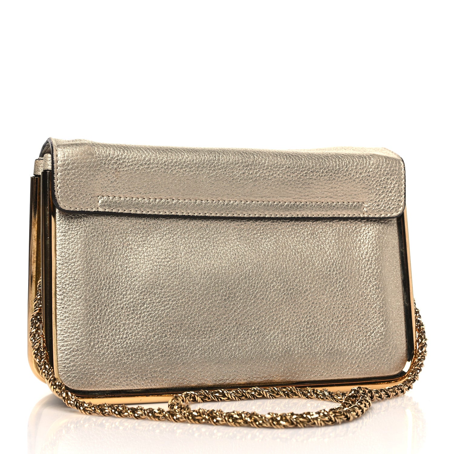 Chloe Metallic Calfskin Small Sally Flap Bag Gold 3 of 10