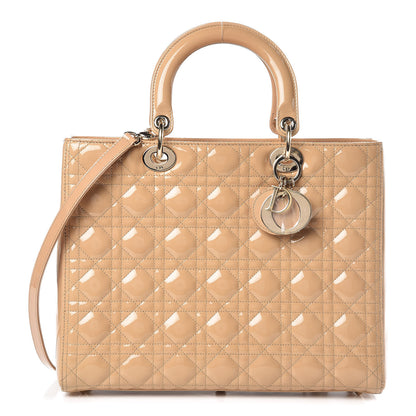 Christian Dior Patent Cannage Large Lady Dior Dark Beige 1 of 18