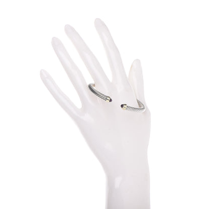 David Yurman Sterling Silver 14K Yellow Gold Amethyst 5mm Cable Classics Petite Color Bracelet 2 of 5
