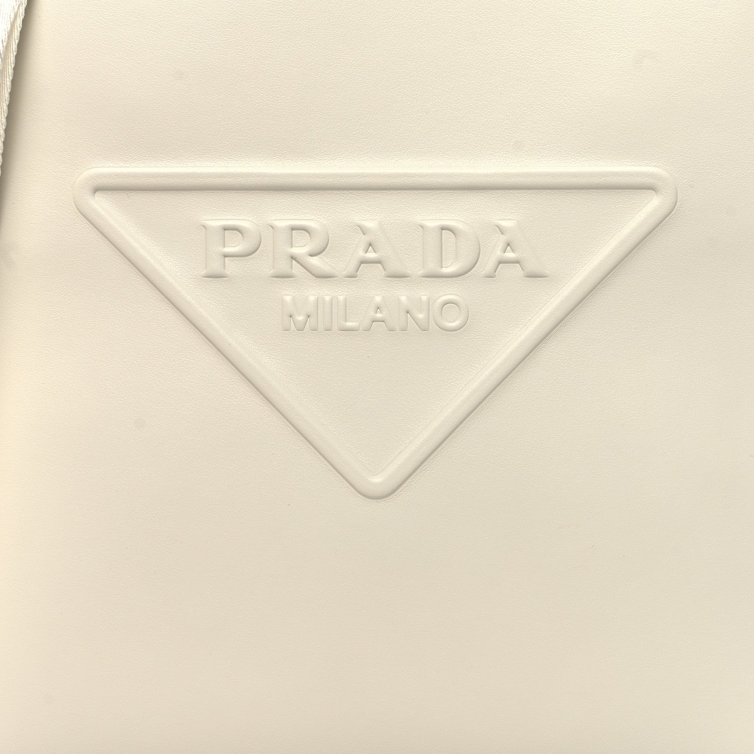Prada Calfskin Triangle Tote Bag White 7 of 9