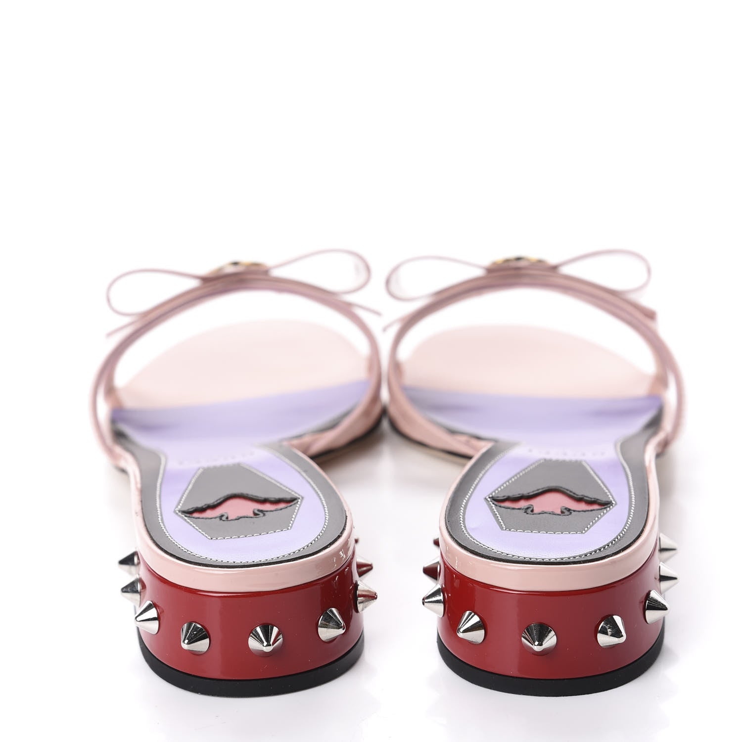 Gucci Patent GG Bow Sadie Spike Low Heel Slide Sandals 36 Perfect Pink 5 of 8