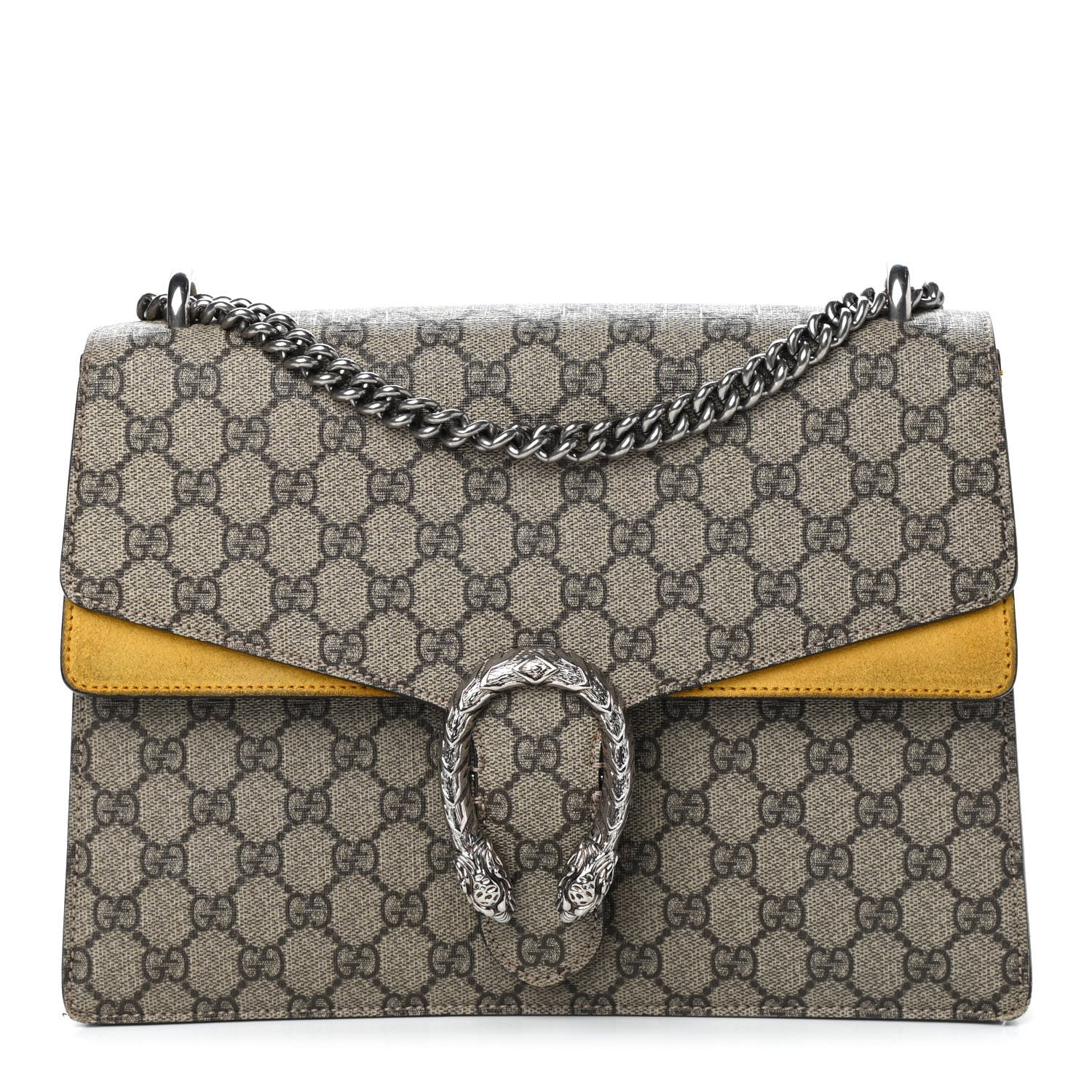 Gucci GG Supreme Monogram Medium Dionysus Shoulder Bag Yellow 1 of 8